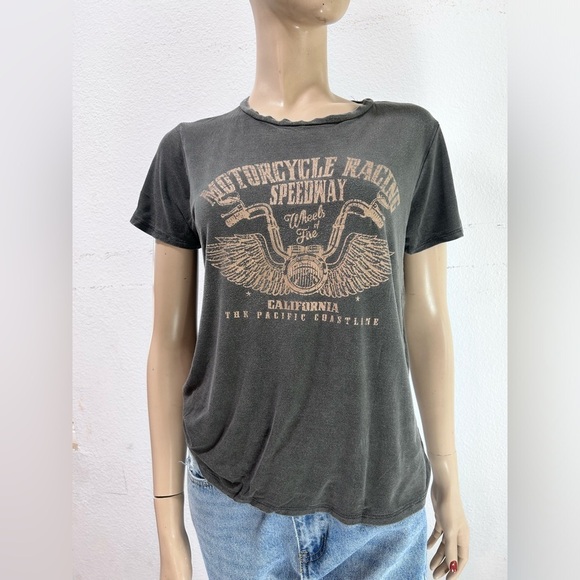 LE LIS shirt gray with motorcycle inspired - Picture 3 of 12